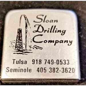 Vtg Metal Advertising Tape Measure Sloan Drilling Company Tulsa/Seminole Oil Co
